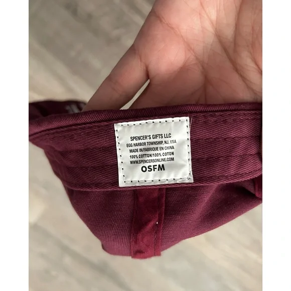 SPENCERS GIFTS Women’s Burgundy "GET AWAY FROM ME" Cap HAT OSFM Distressed - Picture 4 of 4